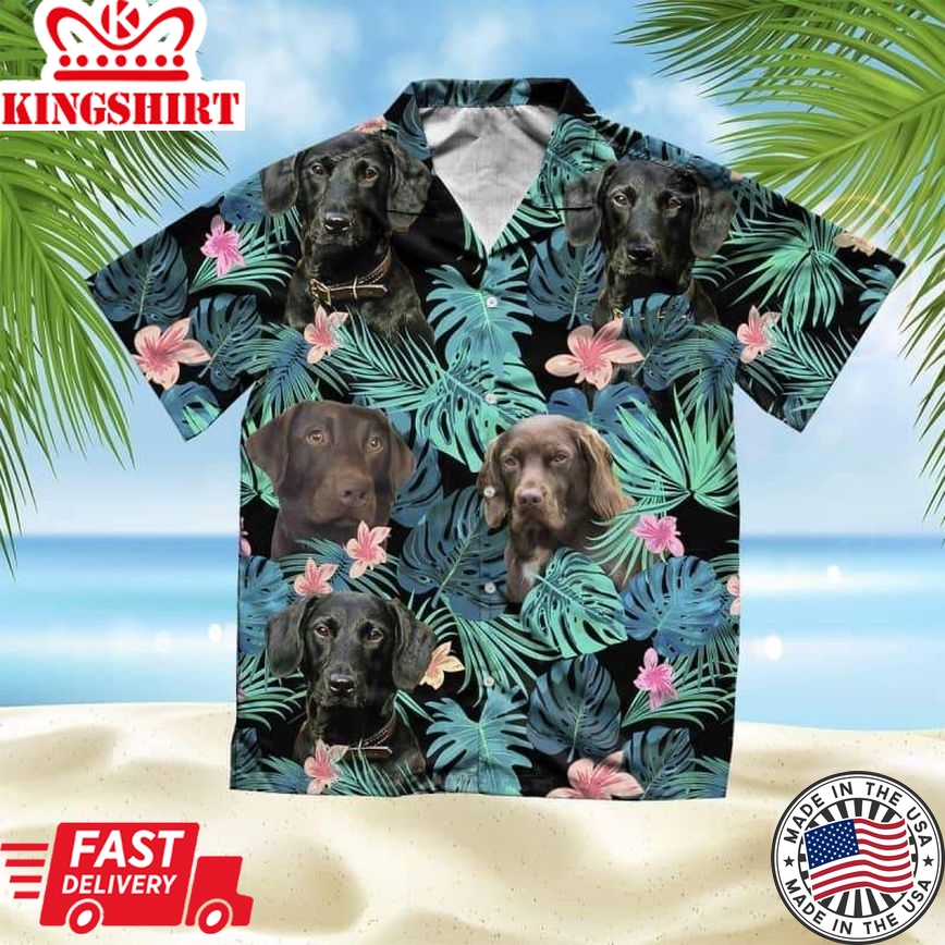 Springadore Trendy Hawaiian Shirt, Dog Summer Leaves Trendy Hawaiian Shirt, Unisex Print Aloha Short Sleeve Casual Shirt Summer Gifts