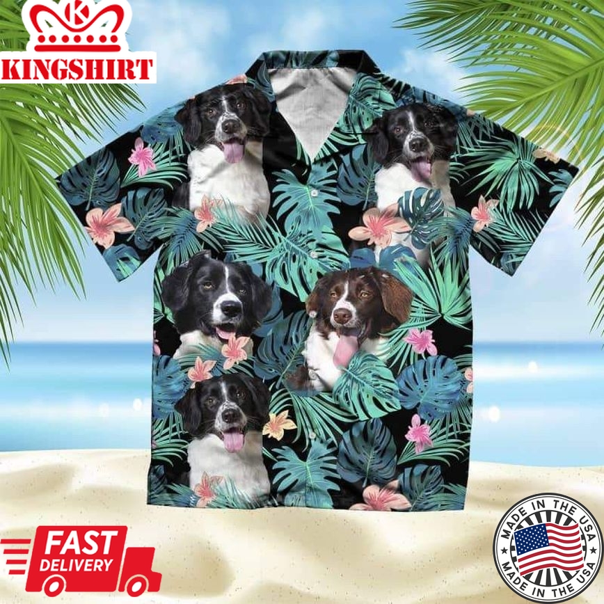 Sprollie Trendy Hawaiian Shirt, Dog Summer Leaves Trendy Hawaiian Shirt, Unisex Print Aloha Short Sleeve Casual Shirt Summer Gifts