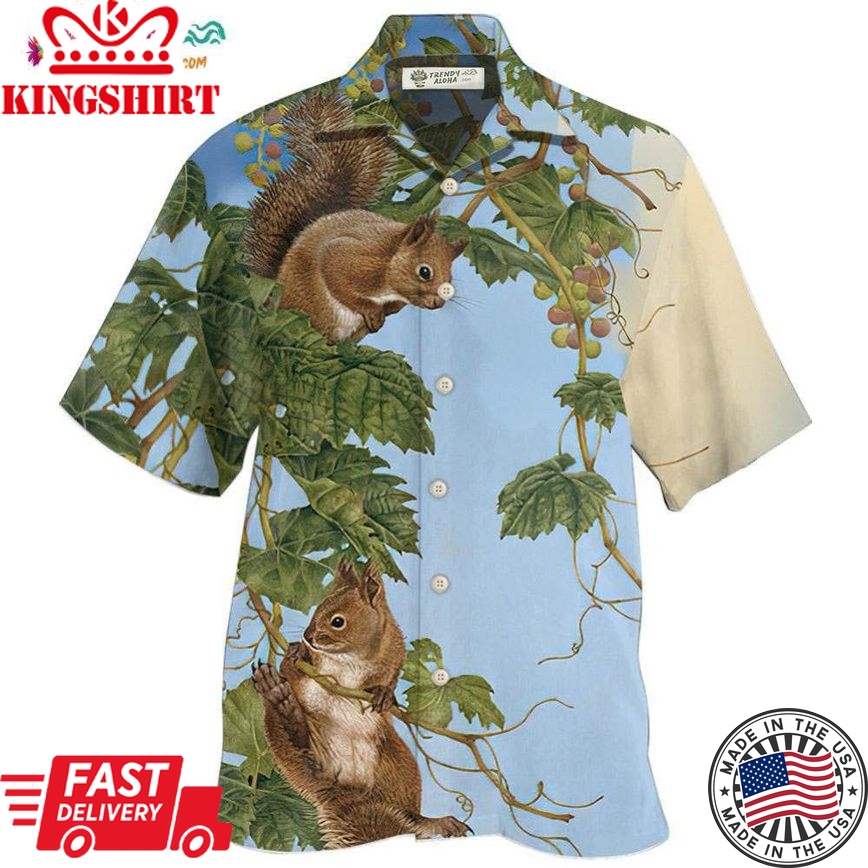 Squirrel Tree Climbing Hawaiian Shirt