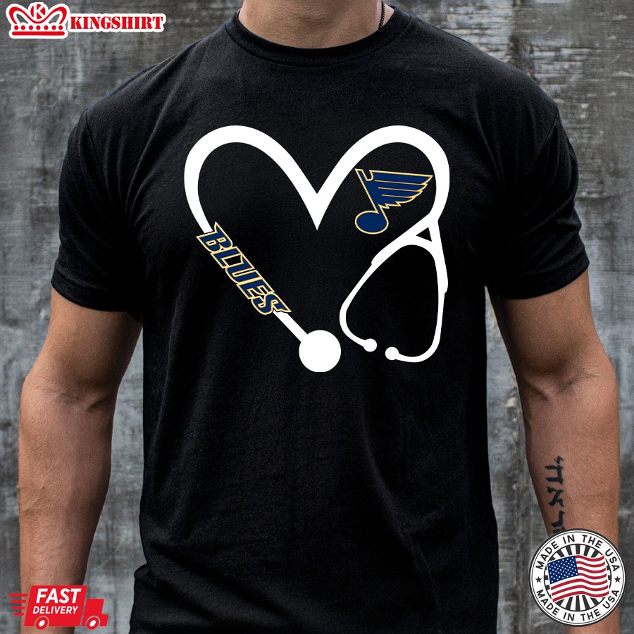 St. Louis Blues Heart Nurse T-Shirt