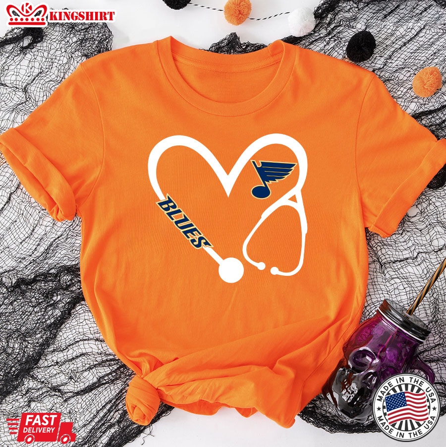 St. Louis Blues Heart Nurse T-Shirt