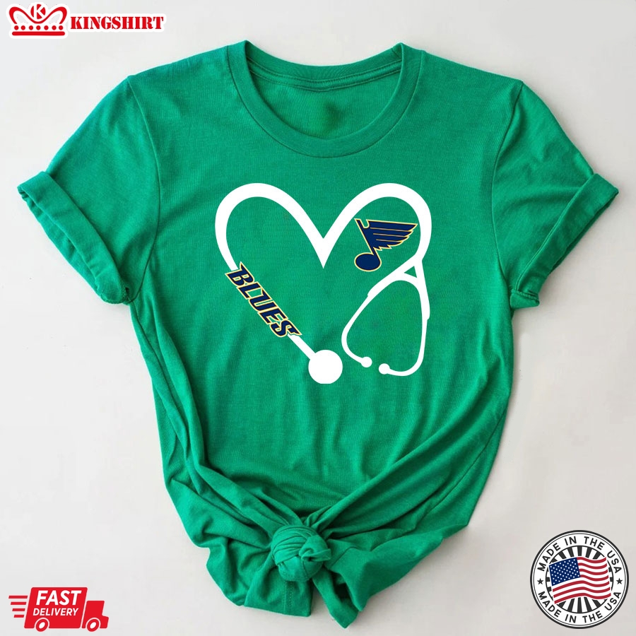 St. Louis Blues Heart Nurse T-Shirt