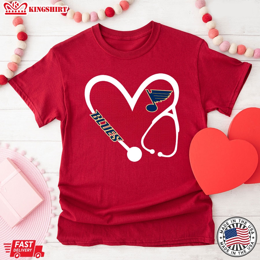 St. Louis Blues Heart Nurse T-Shirt