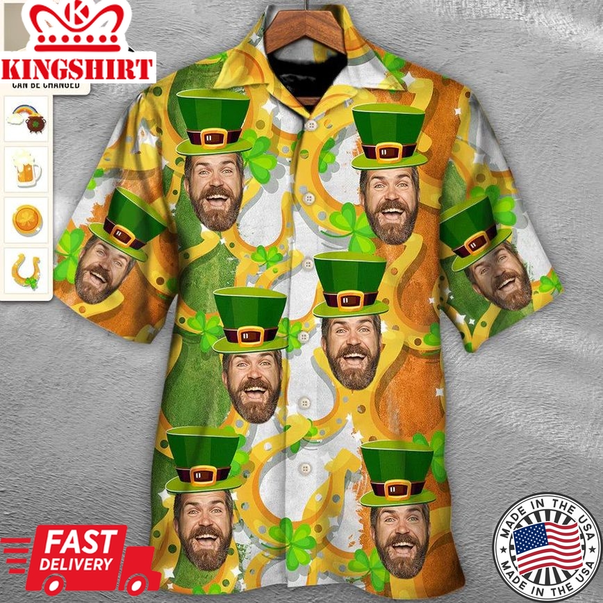 St. Paddy's Fun Faces: Custom Photo Hawaiian Shirt