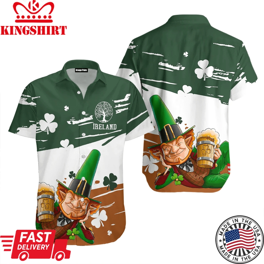 St PatrickS Day Funny Leprechaun Trendy Hawaiian Shirt For Men & Women