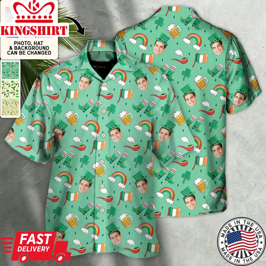 St Patrick's Day Love The Day Went Custom Photo - Trendy Hawaiian Shirt - Personalized Photo Gifts