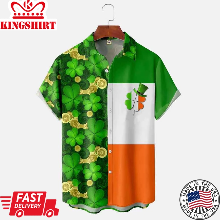 St. Patrick's Day Shamrocks Trendy Hawaiian Shirt