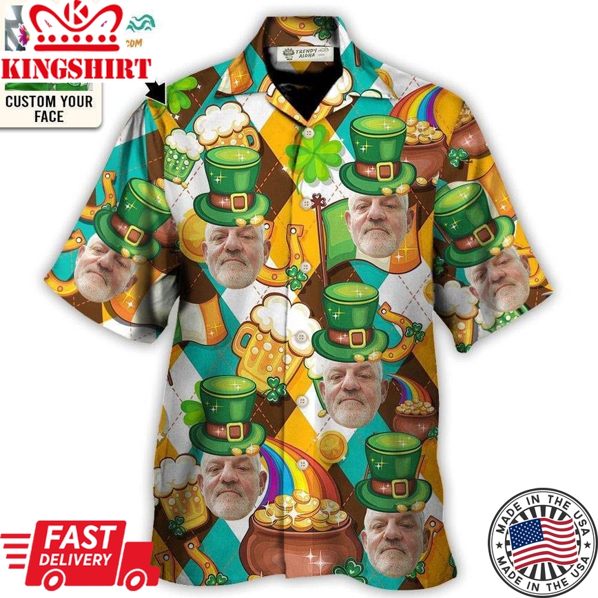 St Patrick'S Day This Is My St Patrick'S Day Shirt Funny Custom Photo - Hawaiian Shirt - Personalized Photo Gifts Hawaiian Shirt