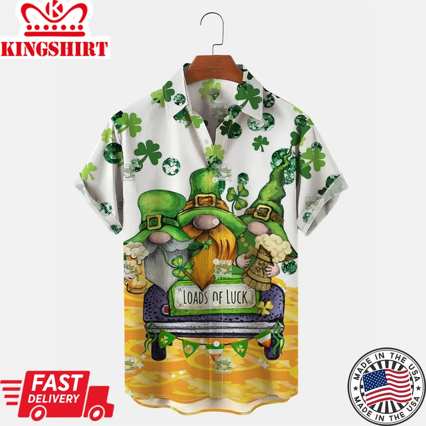 St. Patrick's Trendy Hawaiian Shirt Men's Car Short Sleeve Shirt, Trendy Hawaiian Shirt For Men And Women