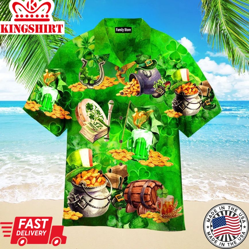 St Patricks Day Water Color Hawaiian Shirts