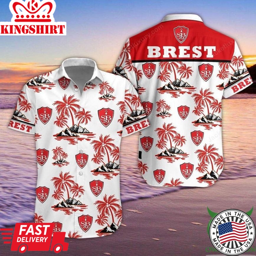 Stade Brestois 29 Coconut Tree Trendy Hawaiian Shirt Aloha Shirt