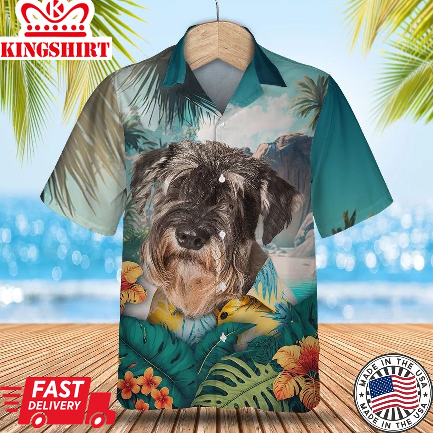 Standard Schnauzer - 3D Tropical Trendy Hawaiian Shirt