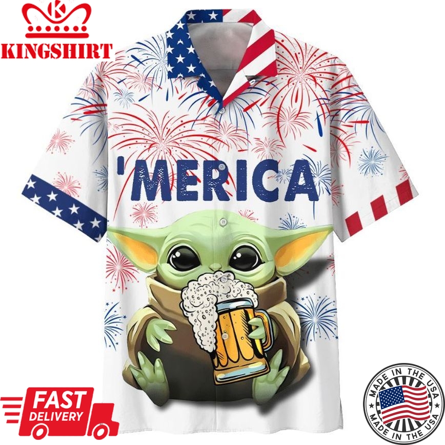 Star Wars Baby Yoda With Beer Hawaiian Shirt