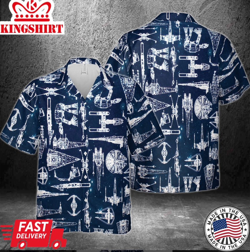 Star Wars Spaceship Odyssey Vibrant Hawaiian Wear