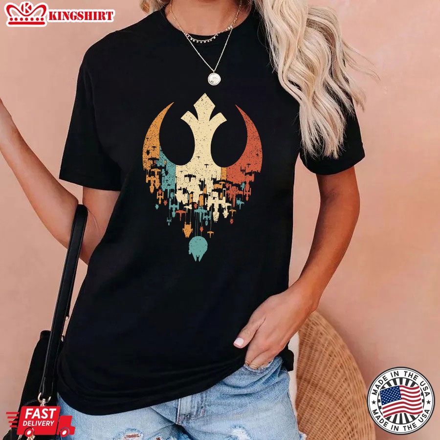 Star Wars Spaceships Rebel Alliance Flag T-Shirt