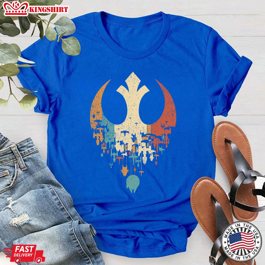 Star Wars Spaceships Rebel Alliance Flag T-Shirt