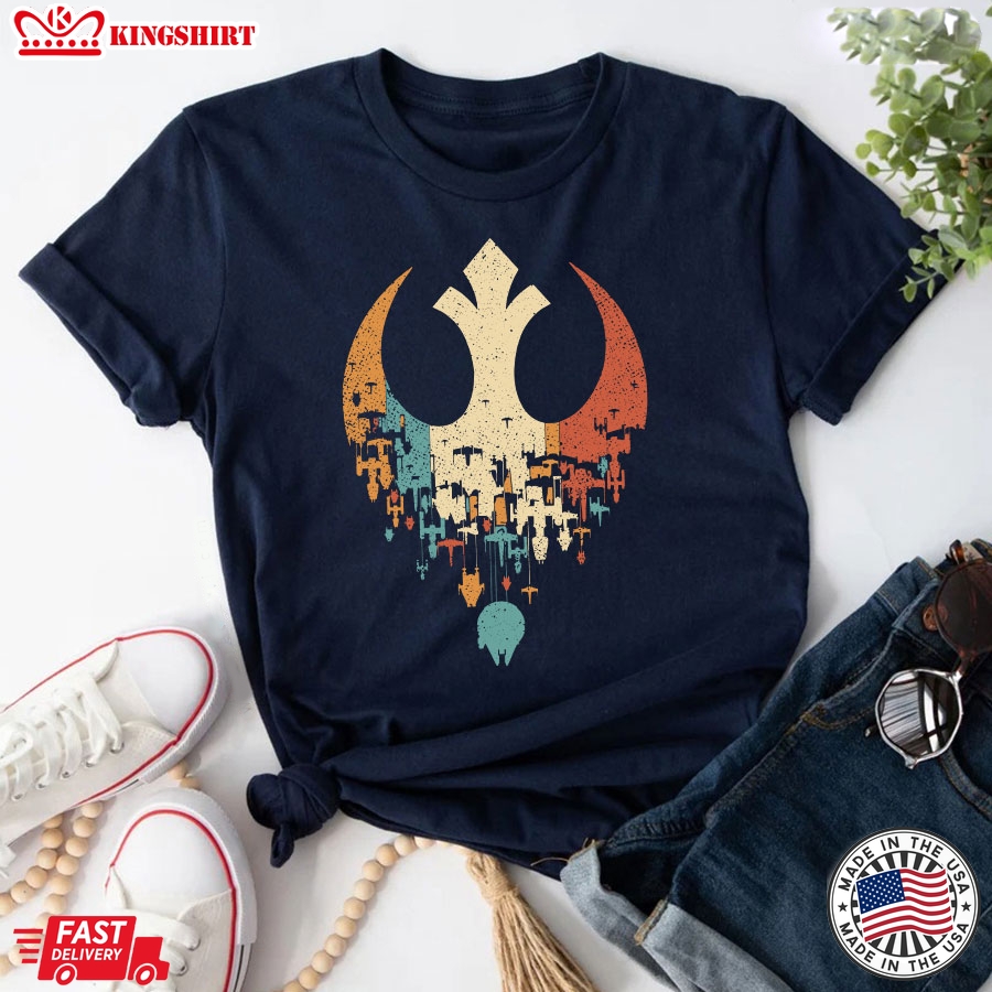 Star Wars Spaceships Rebel Alliance Flag T-Shirt