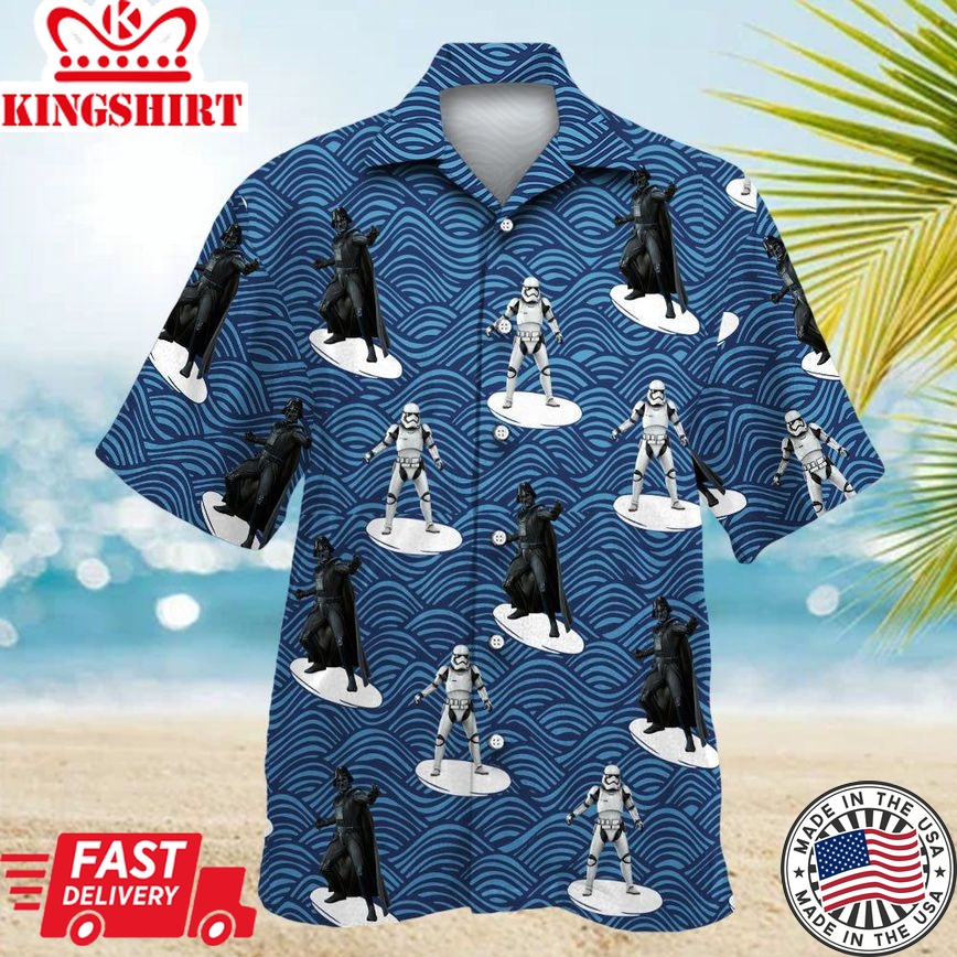 Star Wars Storm Trooper Darth Vader Surfing Hawaiian Shirt