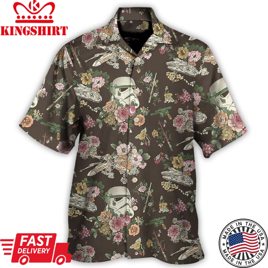 Star Wars Stormtrooper Flower Vintage Hawaiian Shirt