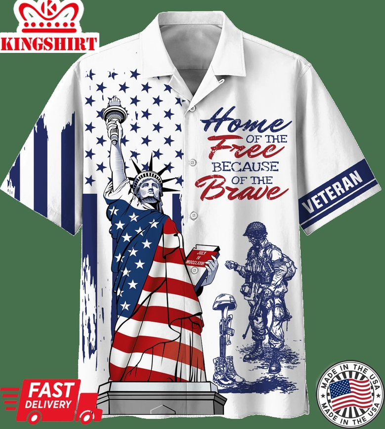 Stars and Stripes Aloha: Home Of The Free Hawaiian Shirt