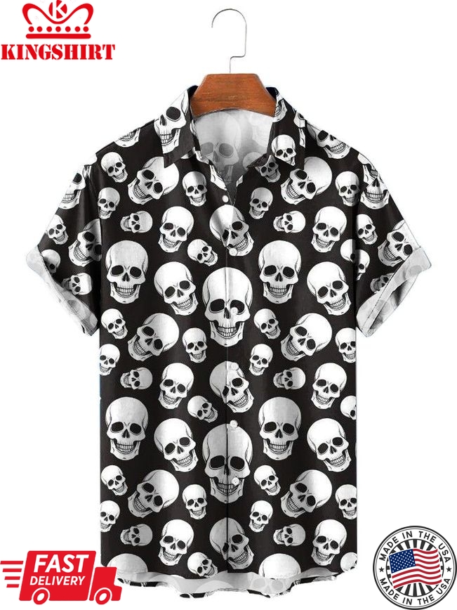 Statement Skull Print Short-Sleeved Shirt