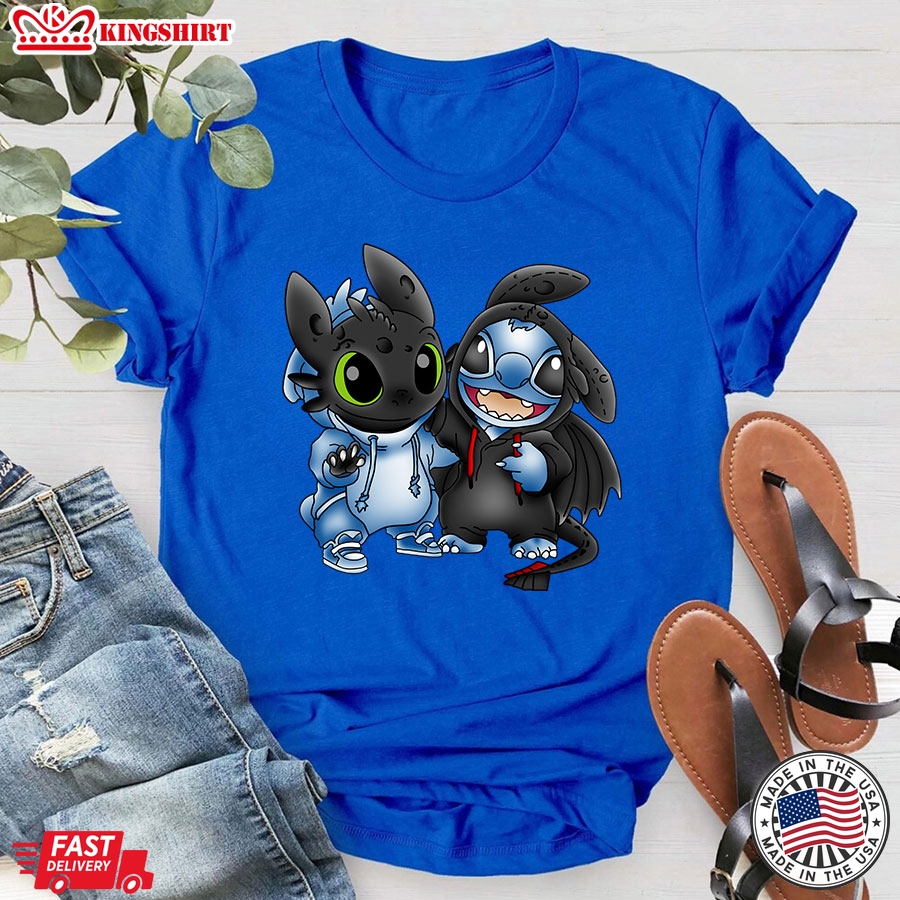 Stitch and Toothless Swap Mashup T-Shirt