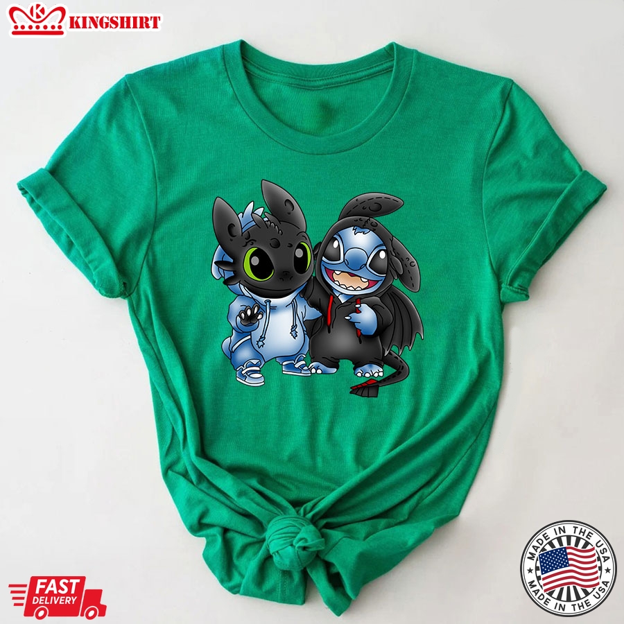 Stitch and Toothless Swap Mashup T-Shirt