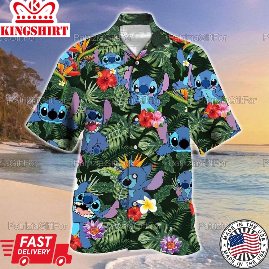 Stitch Trendy Hawaiian Shirt Father Gift