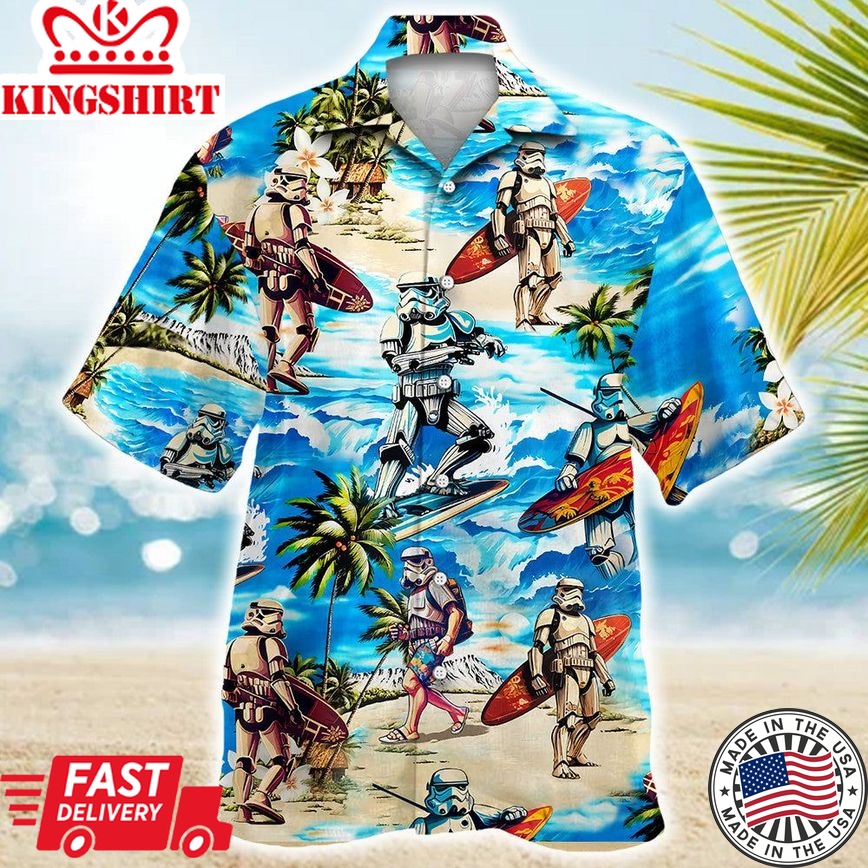 Stormtrooper Star Wars Surfing Hawaiian Shirt