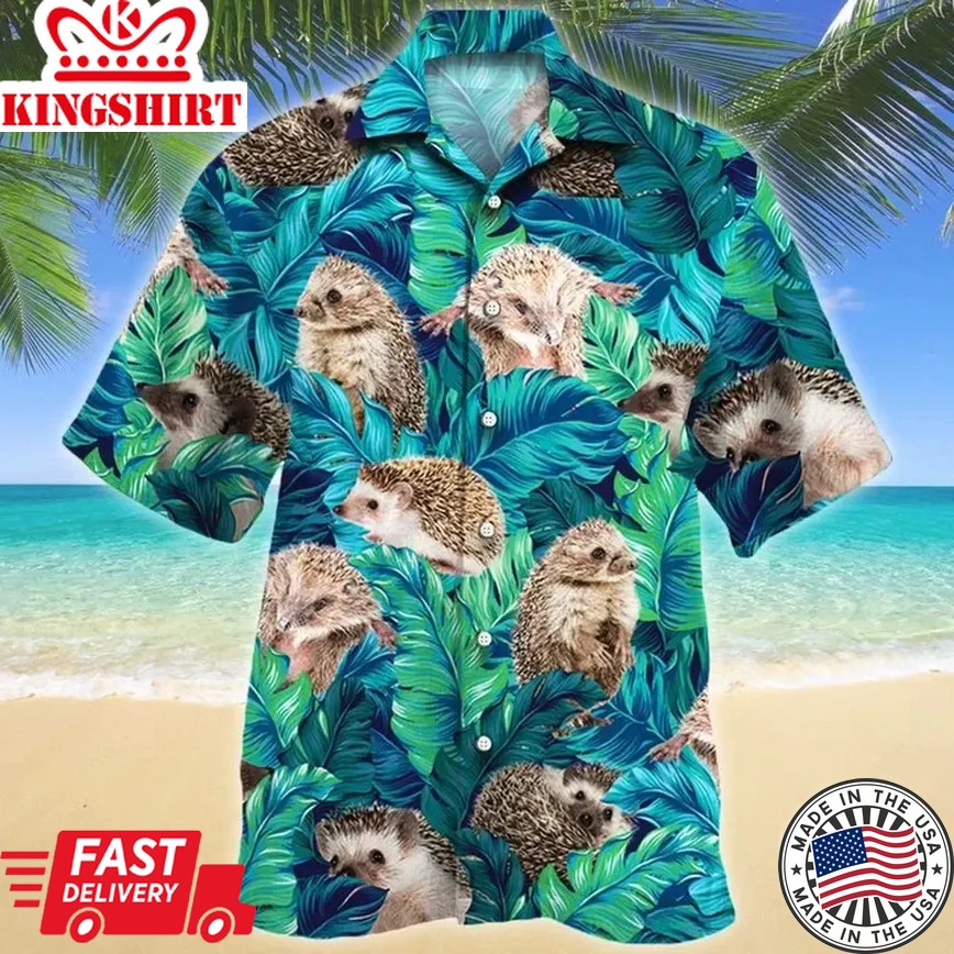 Stunning Tropical Jungle Hedgehog Lovers Trendy Hawaiian Shirt