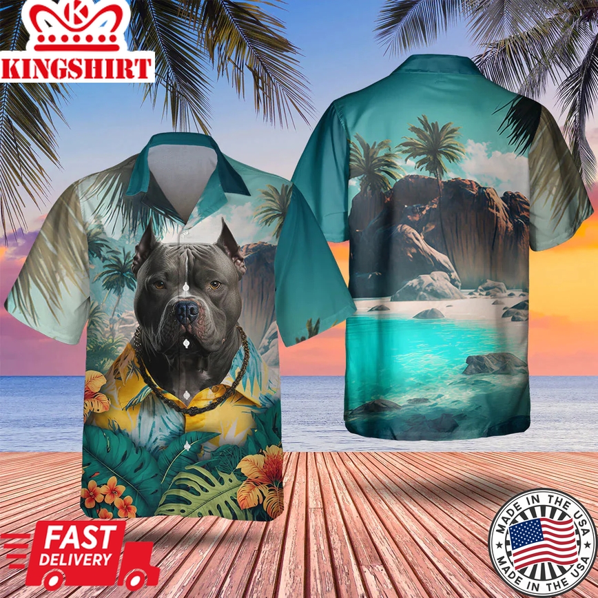 Stylish American Bully Aviation-themed Men's 3D Printed Trendy Hawaiian Shirt: Fashionable Apparel