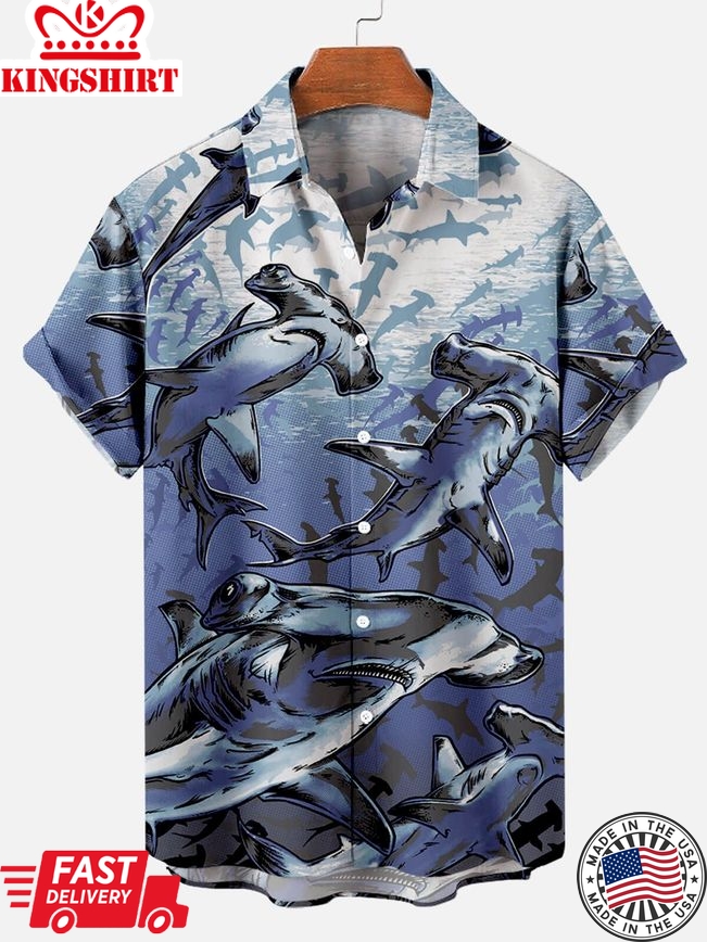 Subaquatic Hunters: Deep Sea Shark Hawaiian Shirt