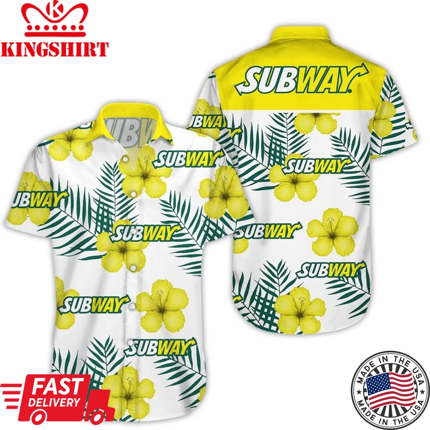 Subway Tropical Flower Aloha Trendy Hawaiian Shirts