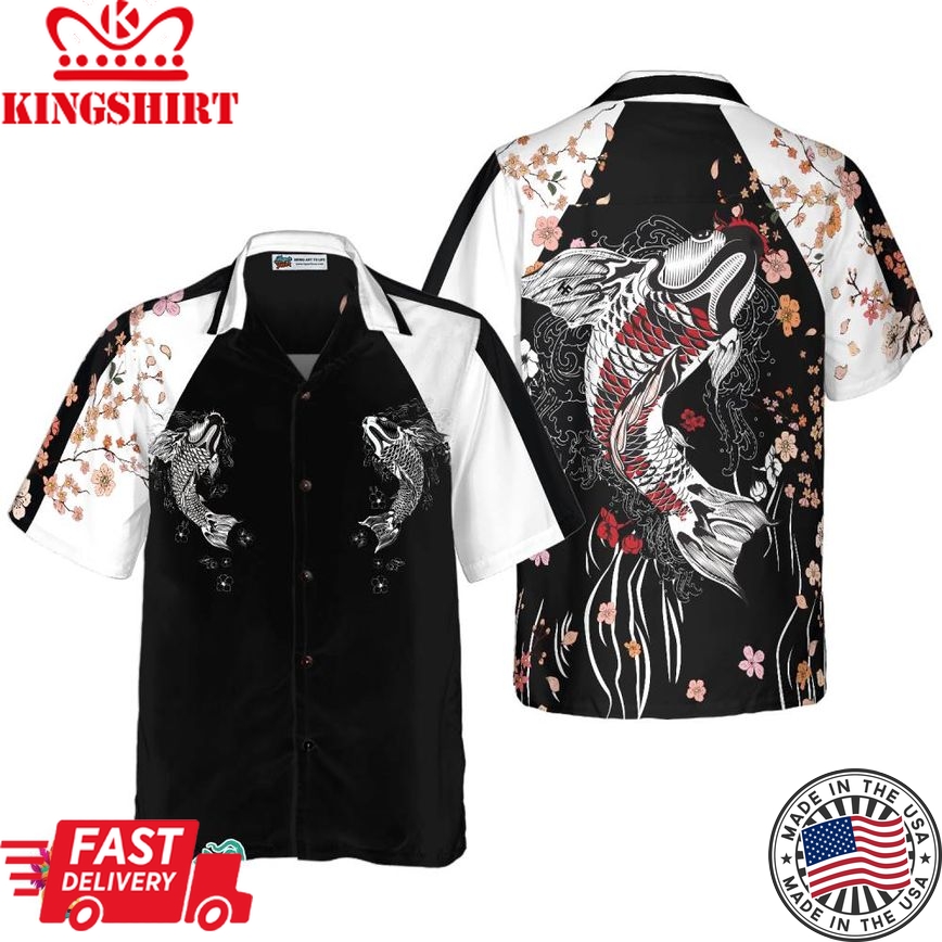 Sukajan Style Koi Fish Hawaiian Shirt