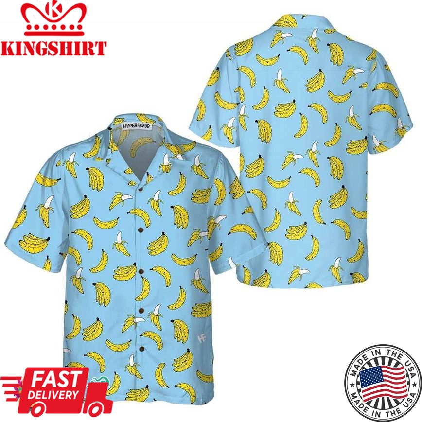 Summer Banana Seamless Pattern Hawaiian Shirt, Funny Banana Shirt For Adults, Banana Pattern Shirt