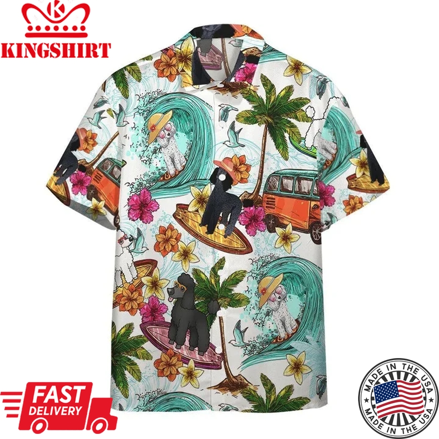 Summer Dog Watercolor Trendy Hawaiian Shirt, Summer Aloha Hawaii Shirt For Men Women