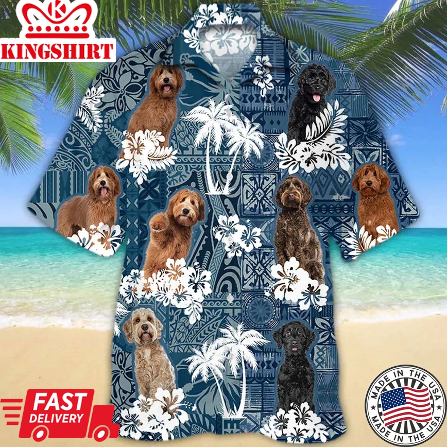 Summer Labradoodle Trendy Hawaiian Shirt, Floral Dog Short Sleeve Hawaiian Aloha Shirt For Men, Women, Gift For Summer