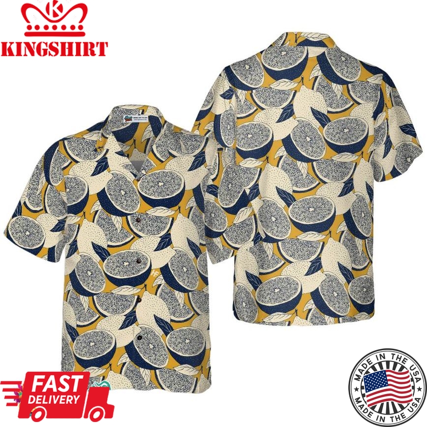 Summer Lemon Vintage Style Hawaiian Shirt