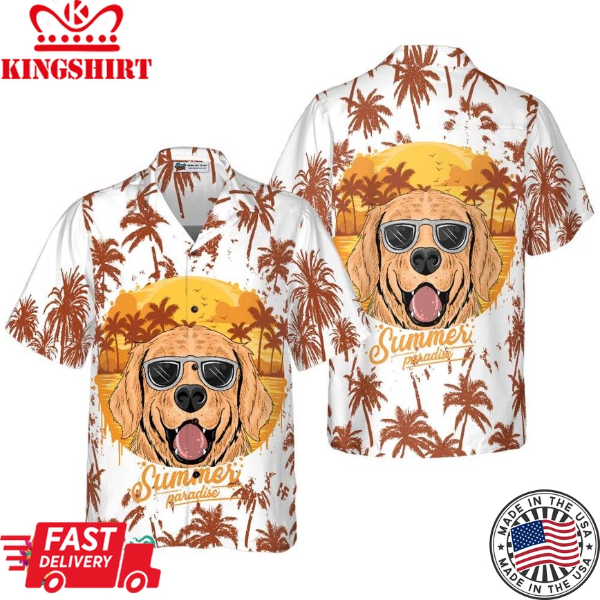 Summer Paradise Golden Retriever Hawaiian Shirt