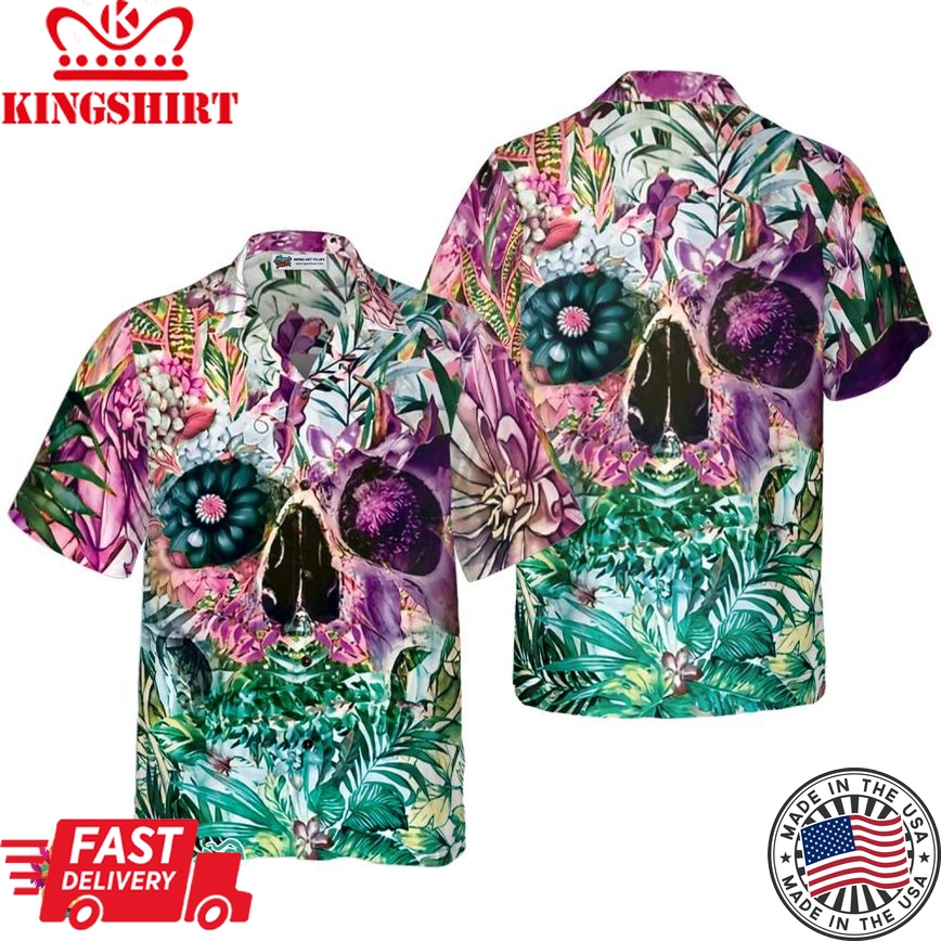 Summer Tropical Skull Pattern Hawaiian Shirt