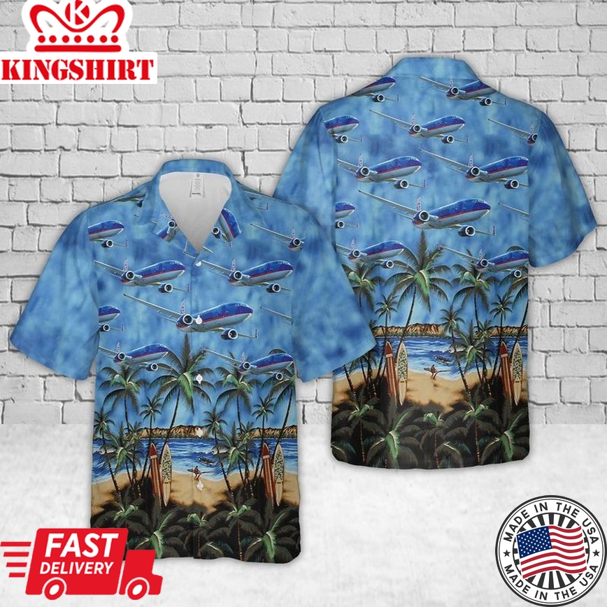 Sun Country Airlines Boeing 737-800 Short Sleeve Casual Trendy Hawaiian Shirt For Men