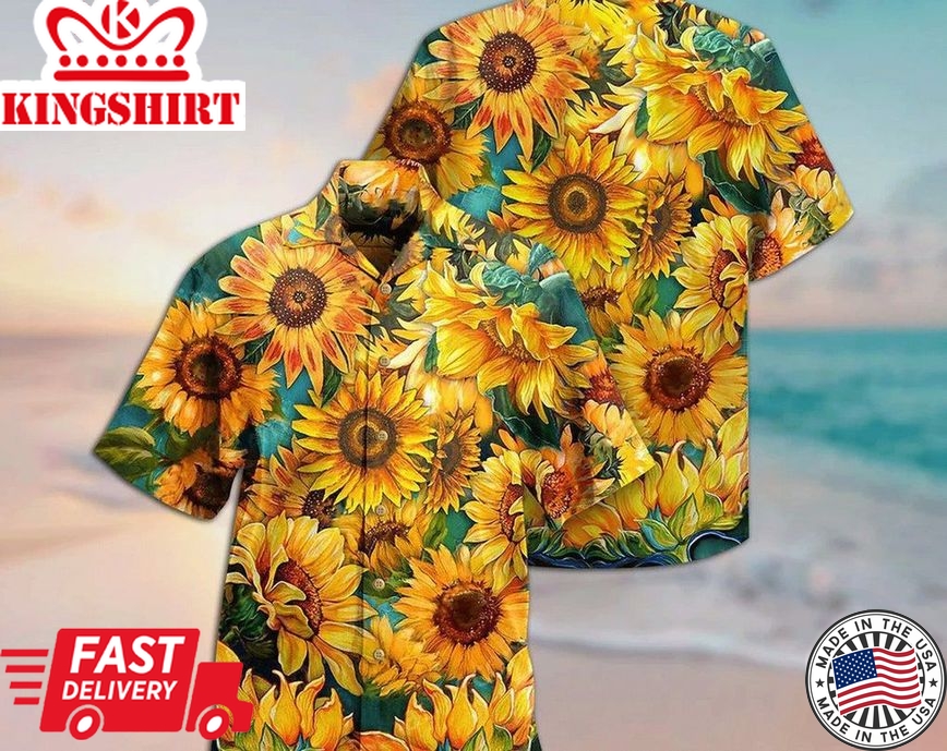 Sunflower Is Peace Life - Trendy Hawaiian Shirt, Aloha Short Sleeve Button Down, Gift For Family, Hawaiian Set Gift, Funny Trendy Hawaiian Shirt,