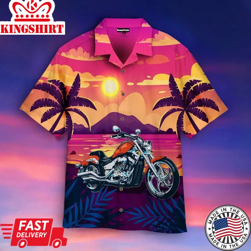 Sunset View Trendy Hawaiian Shirt For