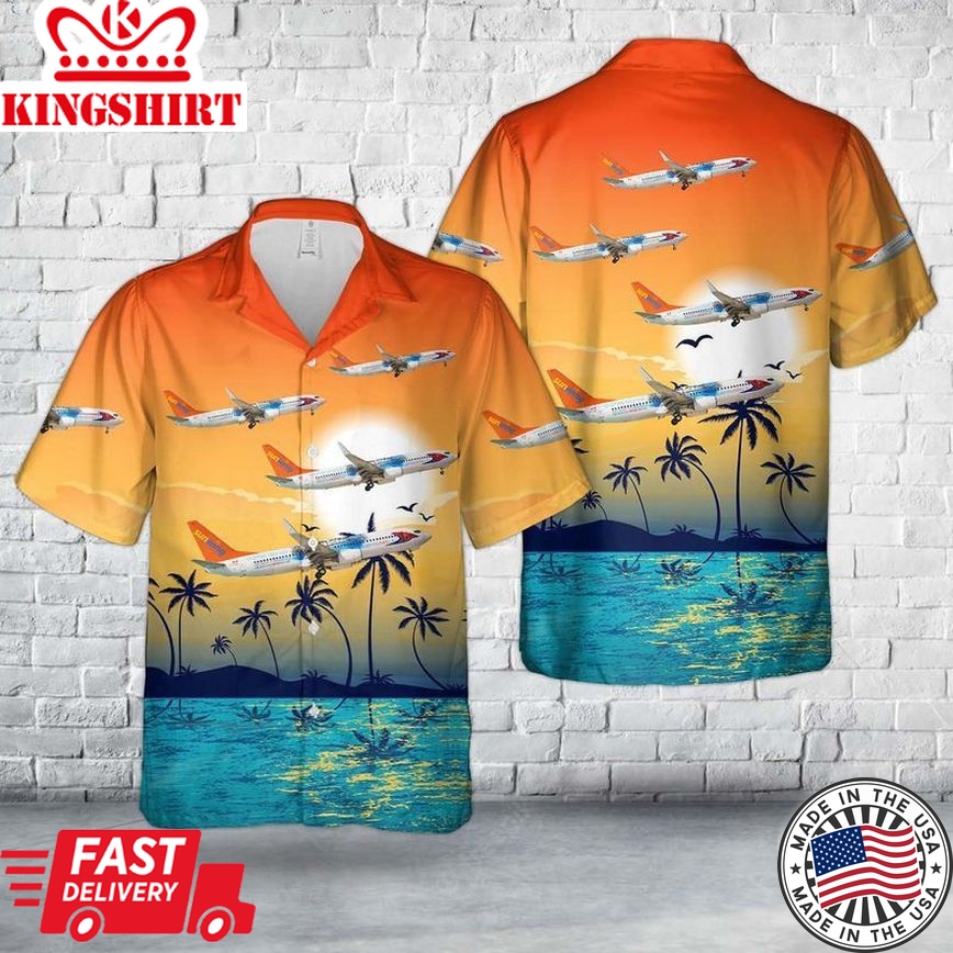 Sunwing Airlines Boeing 737-8Q8 Trendy Hawaiian Shirt