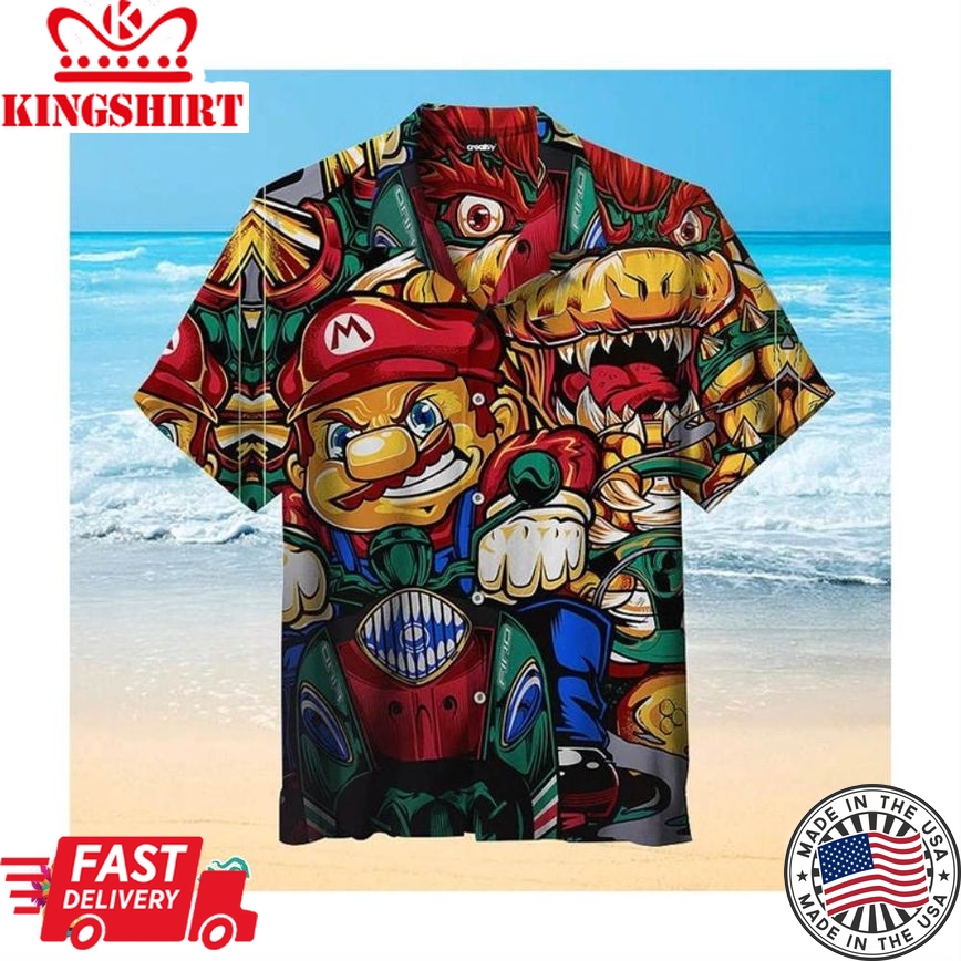 Super Mario Summer Vacation Hawaiian Shirt 3D Printed