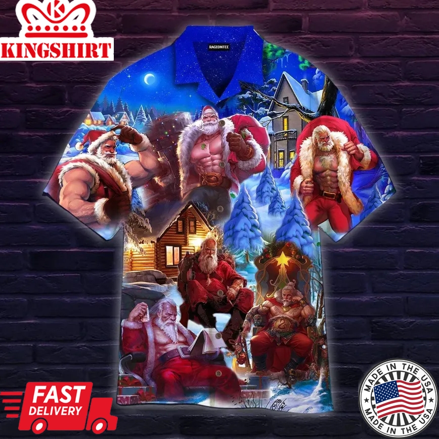 Superhero Santa Claus Will Come And Save You On Christmas Night Trendy Hawaiian Shirt For