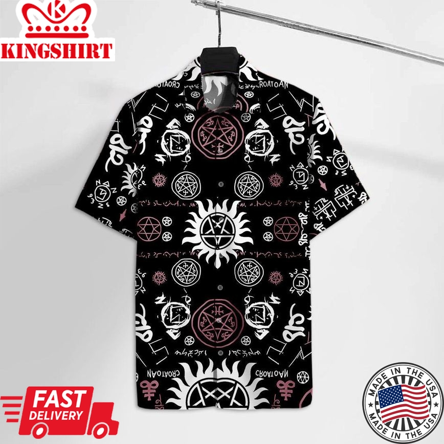 Supernatural Hawaiian Shirt Anti-Possession Symbol Supernatural Hawaii Tshirt