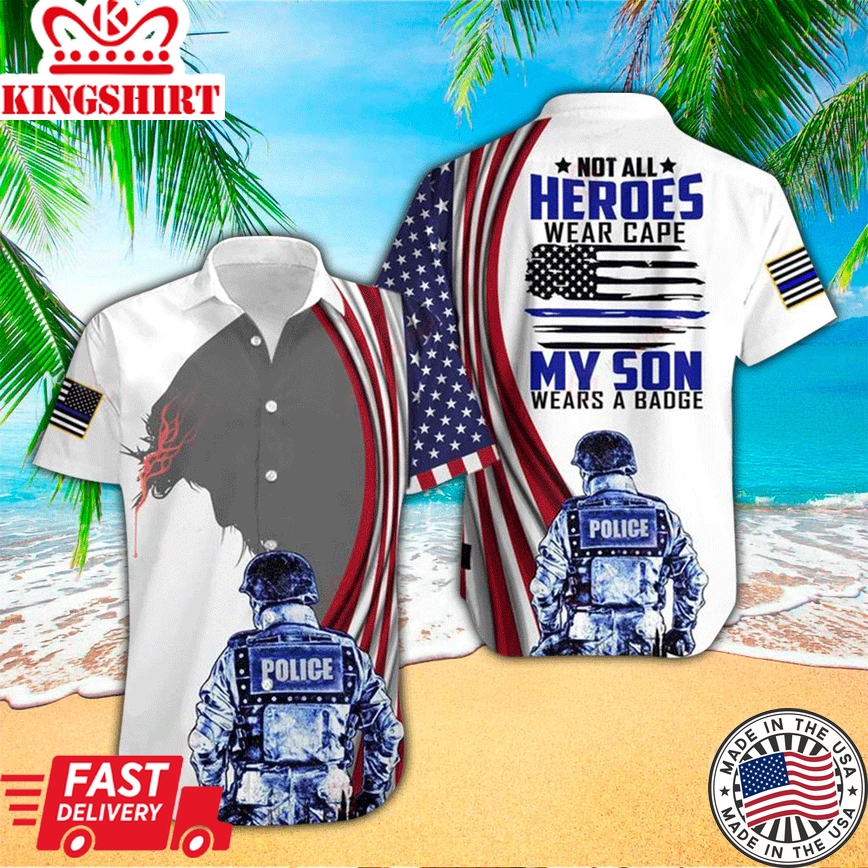 Supporting Our Heroes: U.S. Police Officer All Over Printed Trendy Hawaiian Shirt