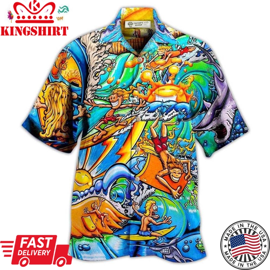 Surfing Happy Life Hawaiian Shirt