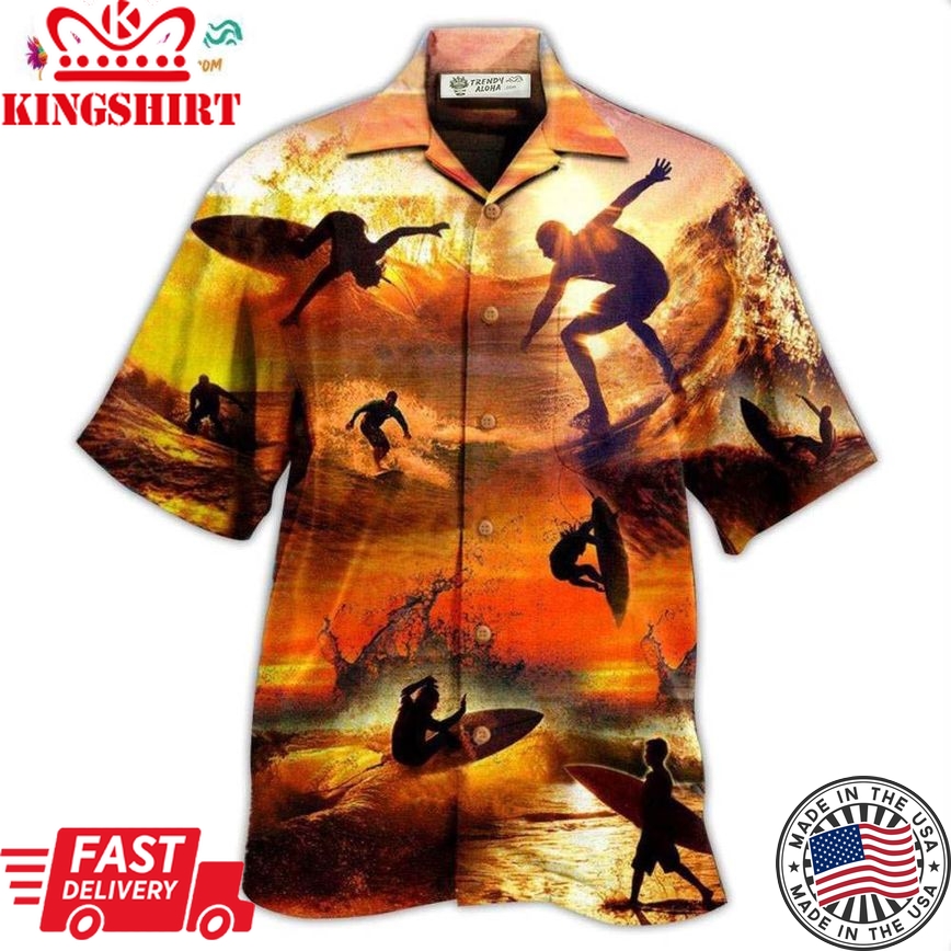 Surfing Is My Therapy Sunset Hawaiian Shirt